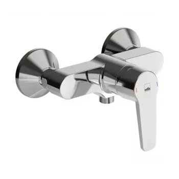 Saga eenhendel-douchekraan 3963Y – chroom messing wandgemonteerde mengkraan met EcoFlow