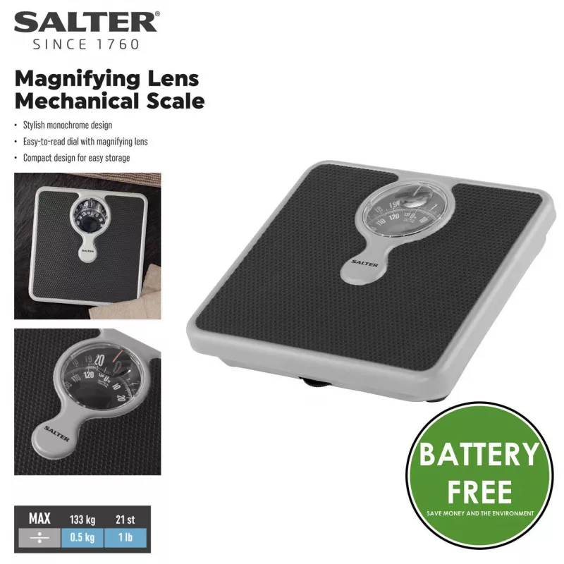 Salter 484 SFEU12 Magnifying Lens badkamer compacte mechanische weegschaal