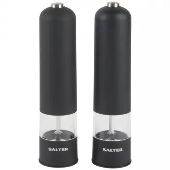 Salter 7524 BKXRUP3 Soft-Touch elektrische molenset, mat zwart