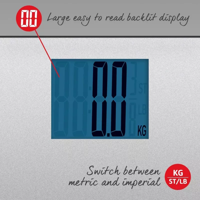 Salter 9075 SCFEU12 Max elektronische digitale personenweegschaal, zilver
