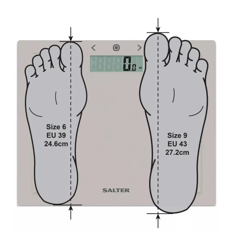 Salter 9113 GFEU12 Compact Glass Analyser badkamerweegschaal, grijs