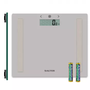 Salter 9113 GFEU12 Compact Glass Analyser badkamerweegschaal, grijs