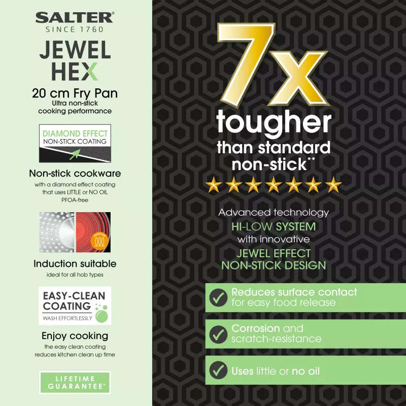 Salter BW11619SA3 Jewel Hex 20cm koekenpan