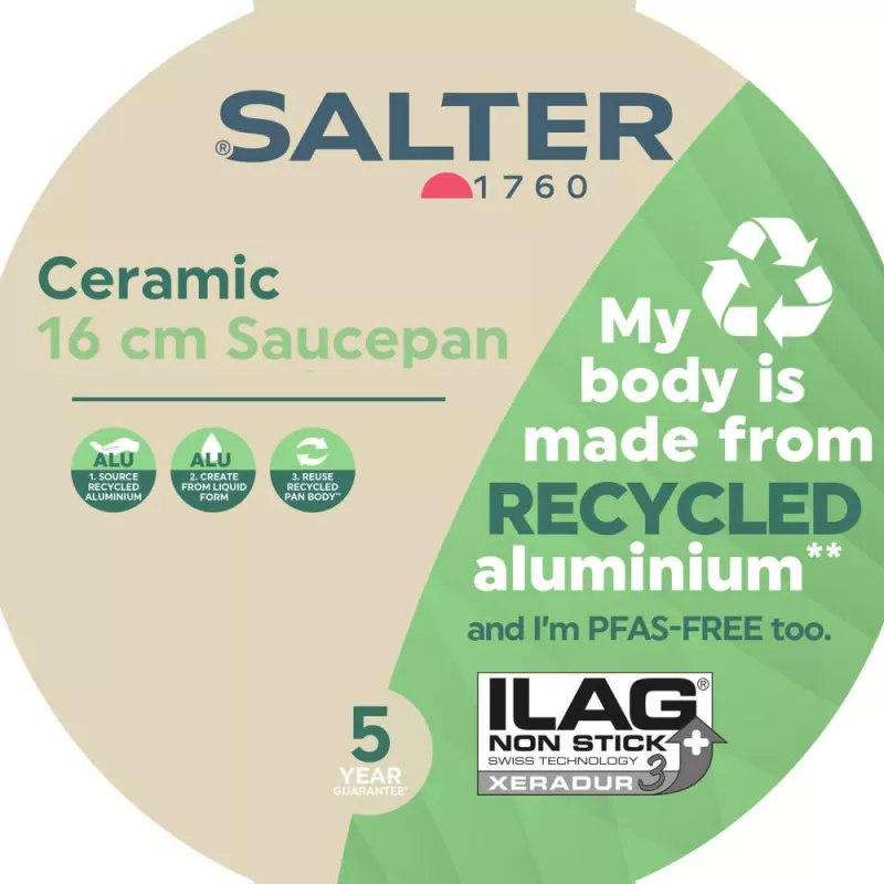 Salter BW12877AS keramische steelpan, 16 cm