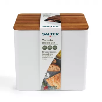 Salter BW128991W Toronto broodtrommel, wit/hout