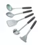 Salter BW13601DU Excellence 5-delige keukengerei set met draaiende standaard, zwart en zilver