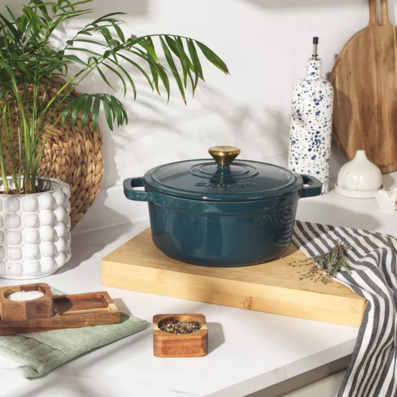 Salter BW13771GR Chester 3,4L gietijzeren braadpan 24 cm, groen
