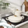 Salter BW13772C Chester 2.8L ondiepe gietijzeren kasserol 30 cm, crème