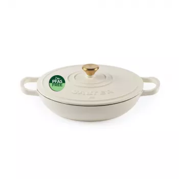 Salter BW13772C Chester 2.8L ondiepe gietijzeren kasserol 30 cm, crème