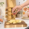 Salter BW14238 draaibaar bamboe kruidenrek met 16 glazen potjes