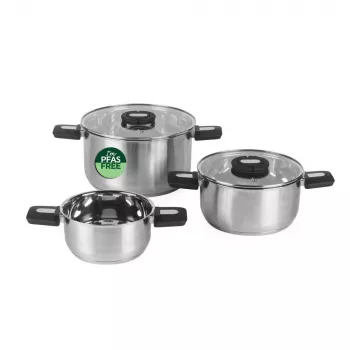 Salter BW14354 Stack-In RVS 3-delige (16/22/24 cm) pannenset