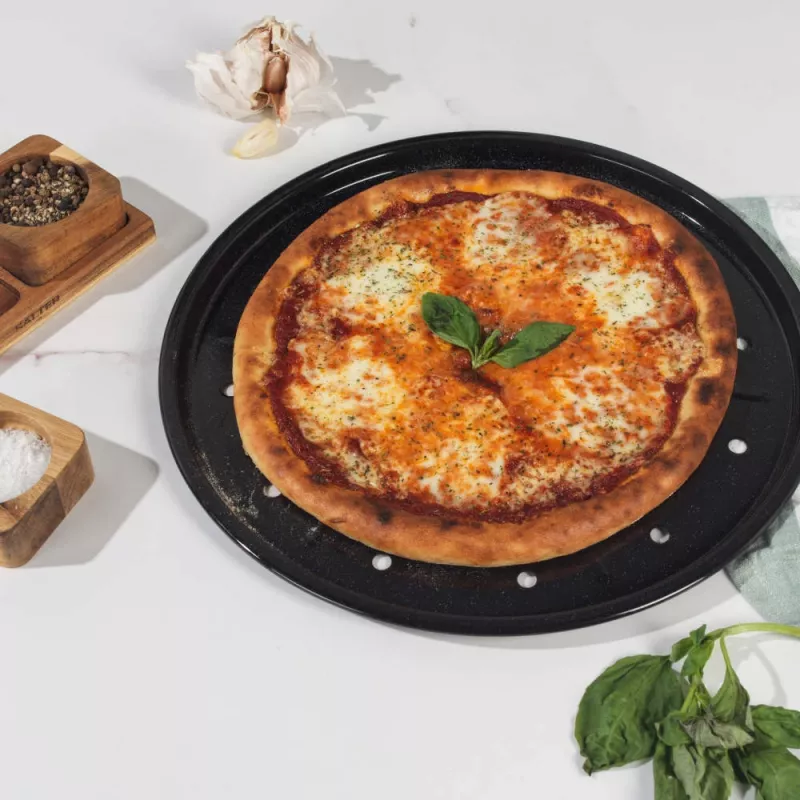 Salter BW14483 Brilliance pizzaplaat 32 cm koolstofstaal anti-aanbak grijs