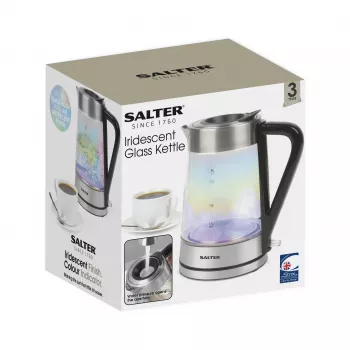 Salter EK5078IRFVDE iriserende glazen waterkoker 1.7L 3000W