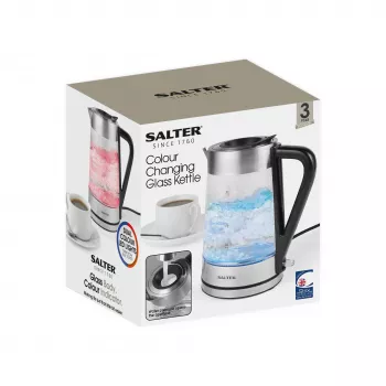 Salter EK5078SSFVDE van kleur veranderende glazen waterkoker 1,7L 3000W