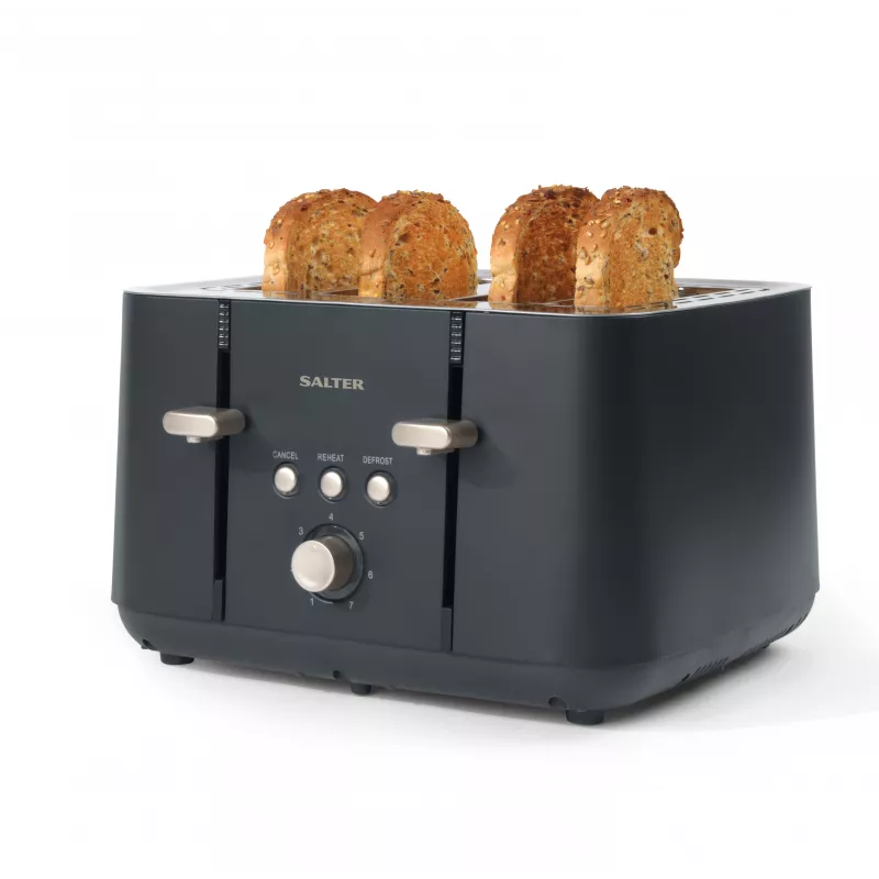 Salter EK5565BGRYFVDE Marino 4-snijds toaster - grijs rvs