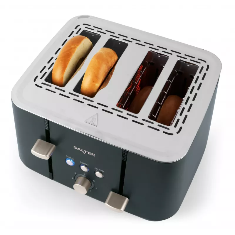 Salter EK5565BGRYFVDE Marino 4-snijds toaster - grijs rvs