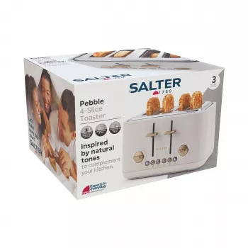 Salter EK5823OBVDE Pebble 4-snijds toaster - obsidian black