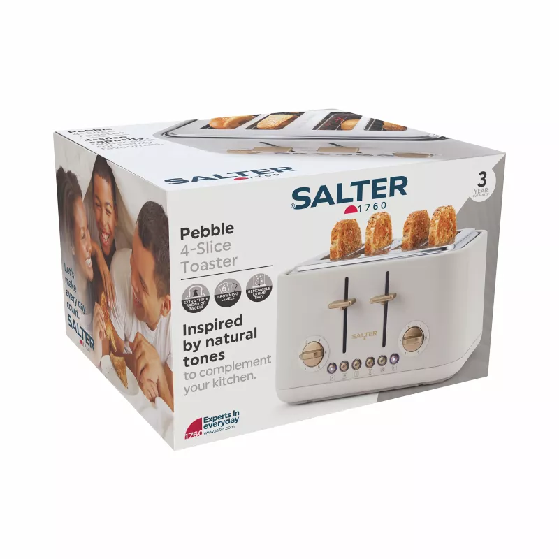 Salter EK5823OBVDE Pebble 4-snijds toaster - obsidian black