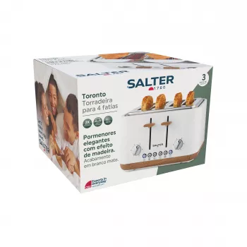 Salter EK5823WHTVDE Toronto 4-sneetjes broodrooster
