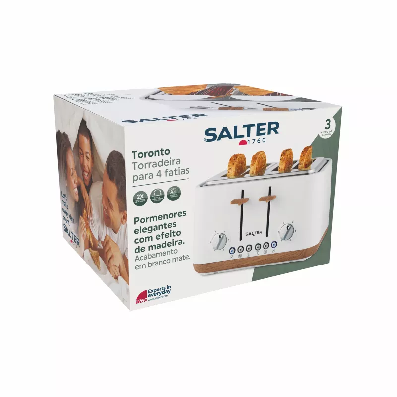 Salter EK5823WHTVDE Toronto 4-sneetjes broodrooster