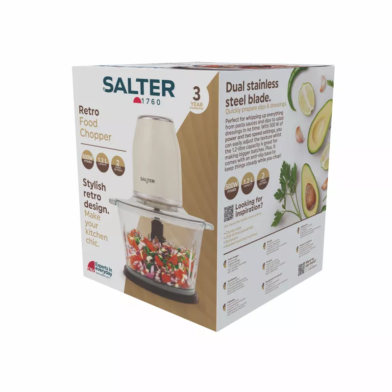 Salter EK6686CRMVDE retro foodchopper 200W 0,5L crème