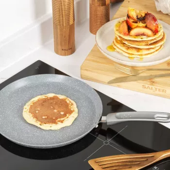 Salter Marblestone 25cm pannenkoekenpan - ultra antiaanbak, geschikt voor inductie, grijs