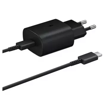Samsung 25W USB-C super-snellader reisadapter met USB-C-naar-USB-C-kabel - zwart
