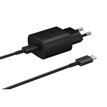 Samsung 25W USB-C Super Fast Charging wandlader-set met USB-C naar USB-C kabel (1m) - zwart