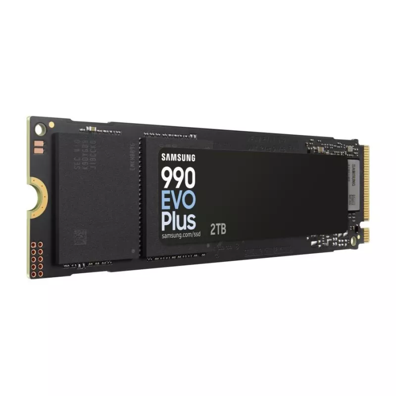 Samsung 990 EVO Plus SSD, 2 TB, M.2, PCIe 4.0, 7150 MB/s, 1350000 IOPS, zwart