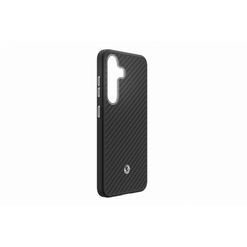 Samsung GP-FPS931PGABW Enzo Aramid Case voor Samsung Galaxy S25, Zwart Zilver