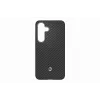 Samsung GP-FPS936PGABW Enzo Aramid Case voor Galaxy S25 Plus, zwart zilver