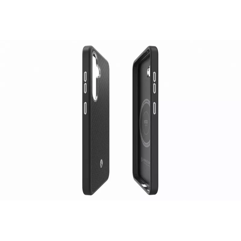 Samsung GP-FPS936PGABW Enzo Aramid Case voor Galaxy S25 Plus, zwart zilver
