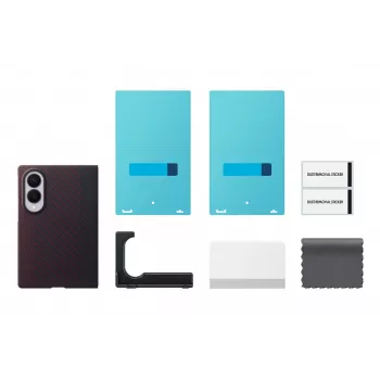 Samsung EF-KF971 Carbon Magnet hoesje voor Galaxy Z Fold8, rood