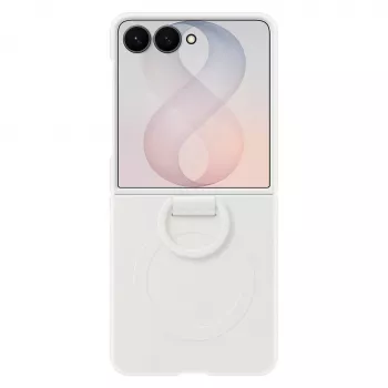 Samsung Silicone Ring Magnet Case voor Galaxy Z Flip8, wit