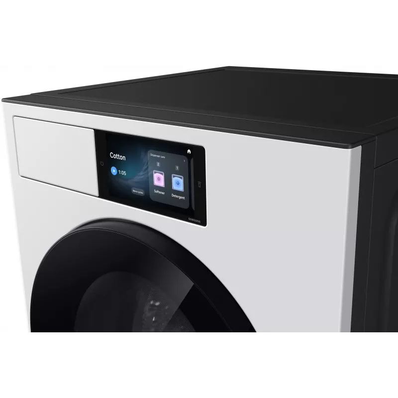 Samsung WF90H09C4WT2 9 kg 1400 tpm frontlader wasmachine met Ecobubble-technologie, Digital Inverter-motor, VRT Plus, Diamond Drum, LED-display, wit