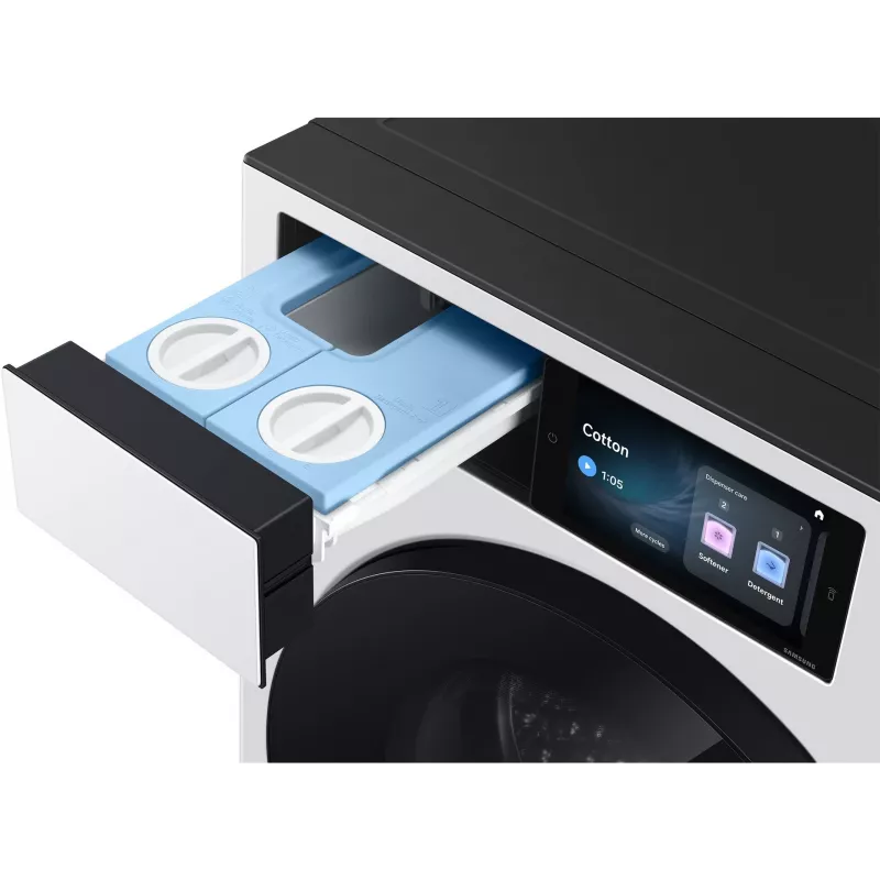 Samsung WF90H09C4WT2 9 kg 1400 tpm frontlader wasmachine met Ecobubble-technologie, Digital Inverter-motor, VRT Plus, Diamond Drum, LED-display, wit