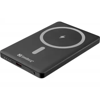 Sandberg Magnet Powerbank 5000 Saver - 5000 mAh, 20W Power Delivery, Zwart