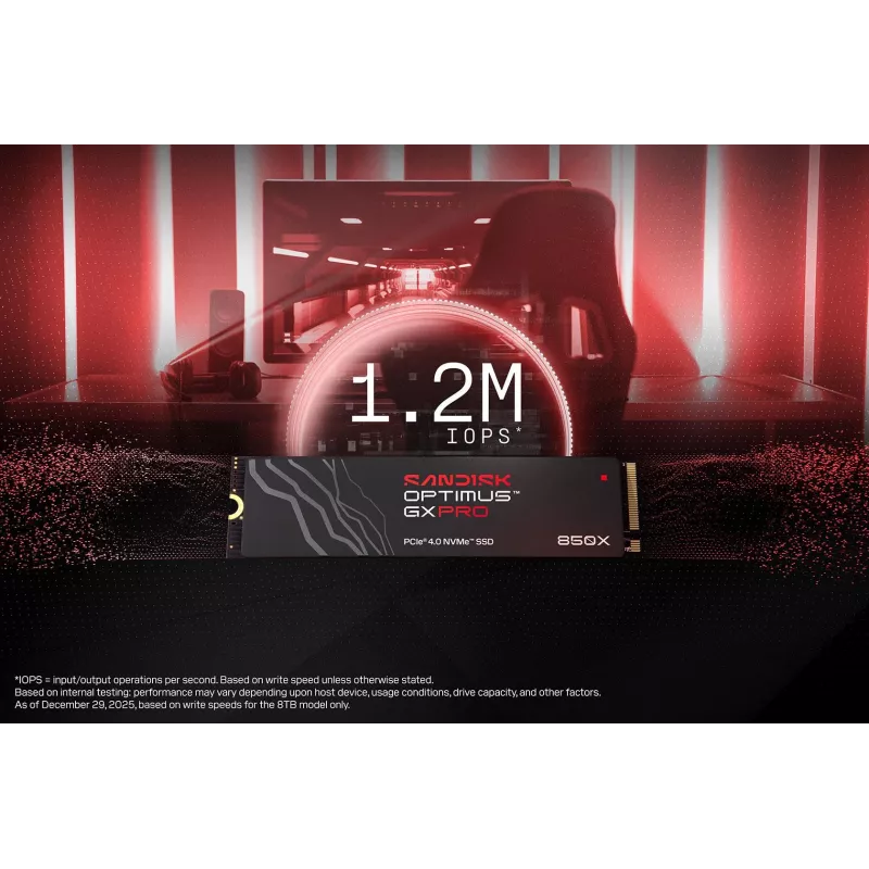 SanDisk 2TB M.2 NVMe PCIe 4.0 interne SSD - 7300 MB/s lezen, 6600 MB/s schrijven