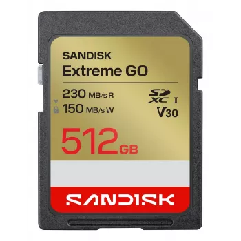 SanDisk Extreme GO SDXC-geheugenkaart 512 GB UHS-I 230 MB/s Lezen V30 U3
