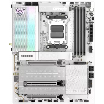SAPPHIRE NITRO+ X870EA PHANTOMLINK P.E moederbord, AMD X870E, socket AM5, DDR5, Wi-Fi 7, wit/zwart