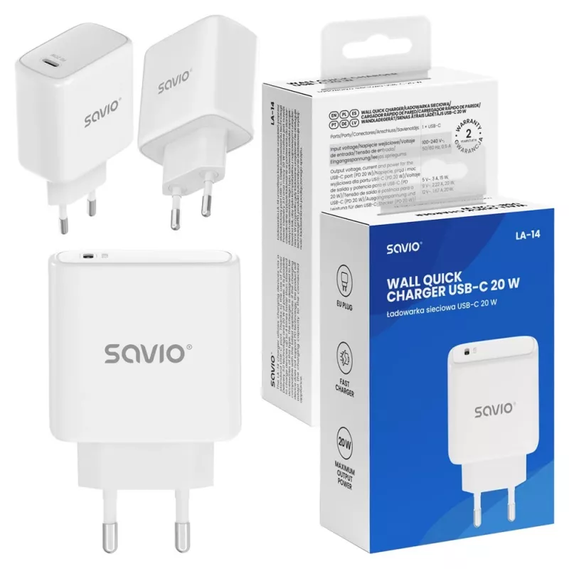 SAVIO LA-14 20W wandlader met Power Delivery 3.0