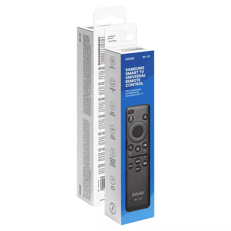 SAVIO RC-27 universele vervangende afstandsbediening voor Samsung Smart TV – zwart