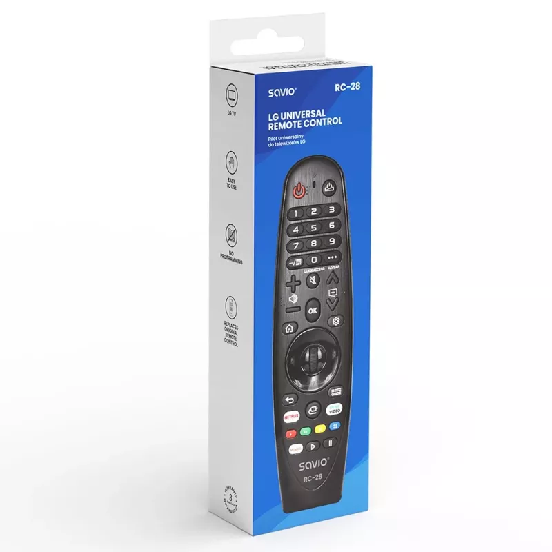 SAVIO RC-28 Universele vervangende afstandsbediening voor LG Smart TV
