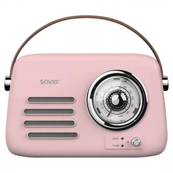 SAVIO RS-03 draagbare radio FM/AM met MP3 USB/SD-weergave, roze