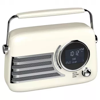 SAVIO RS-04 draagbare DAB+ FM-radio met oplaadbare accu, LCD-display, dubbele wekker, zwart