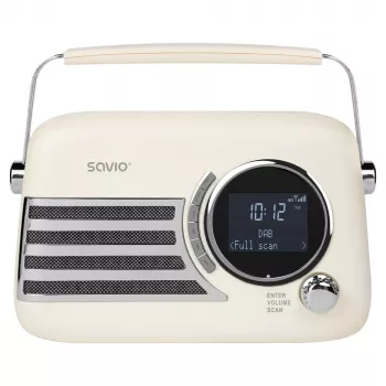 SAVIO RS-04 draagbare DAB+ FM-radio met oplaadbare accu, LCD-display, dubbele wekker, zwart