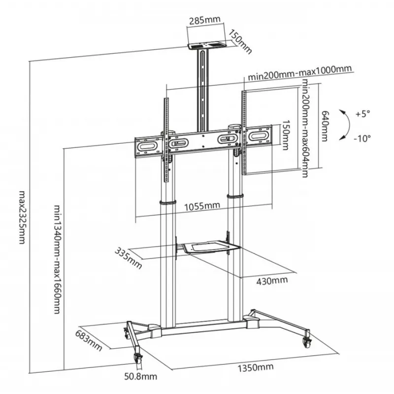 SBOX FS-3610 vloerstandaard voor ultra-grote LED-televisies 60-100 100kg