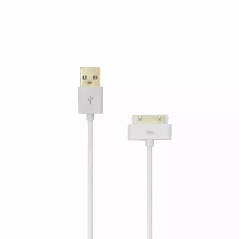 SBOX IPH4 USB-A naar Apple 30-pin kabel, 2m, wit, opladen & data
