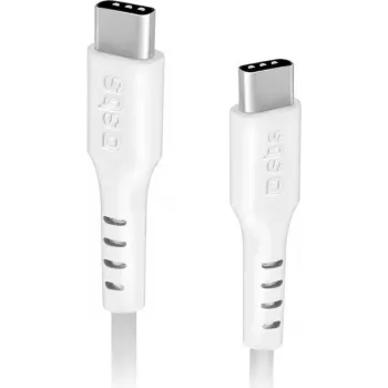 SBS MOBILE TECABLETCC20W USB-C naar USB-C-kabel 1,5m wit 20W PD