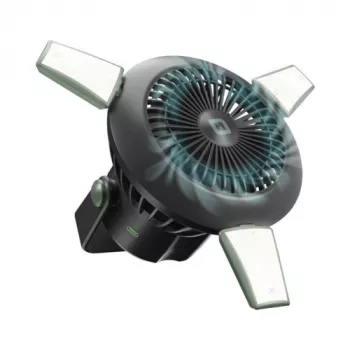 SBS draagbare ventilator met 4000mAh powerbank, LED-licht en zonne-oplading